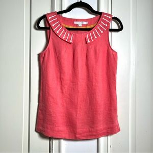 Boden Salmon Pink Linen Top